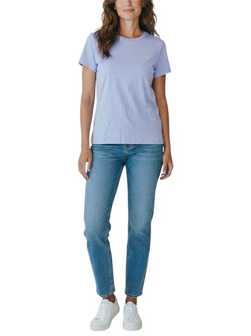 t-shirt donna mezza manica azzurro